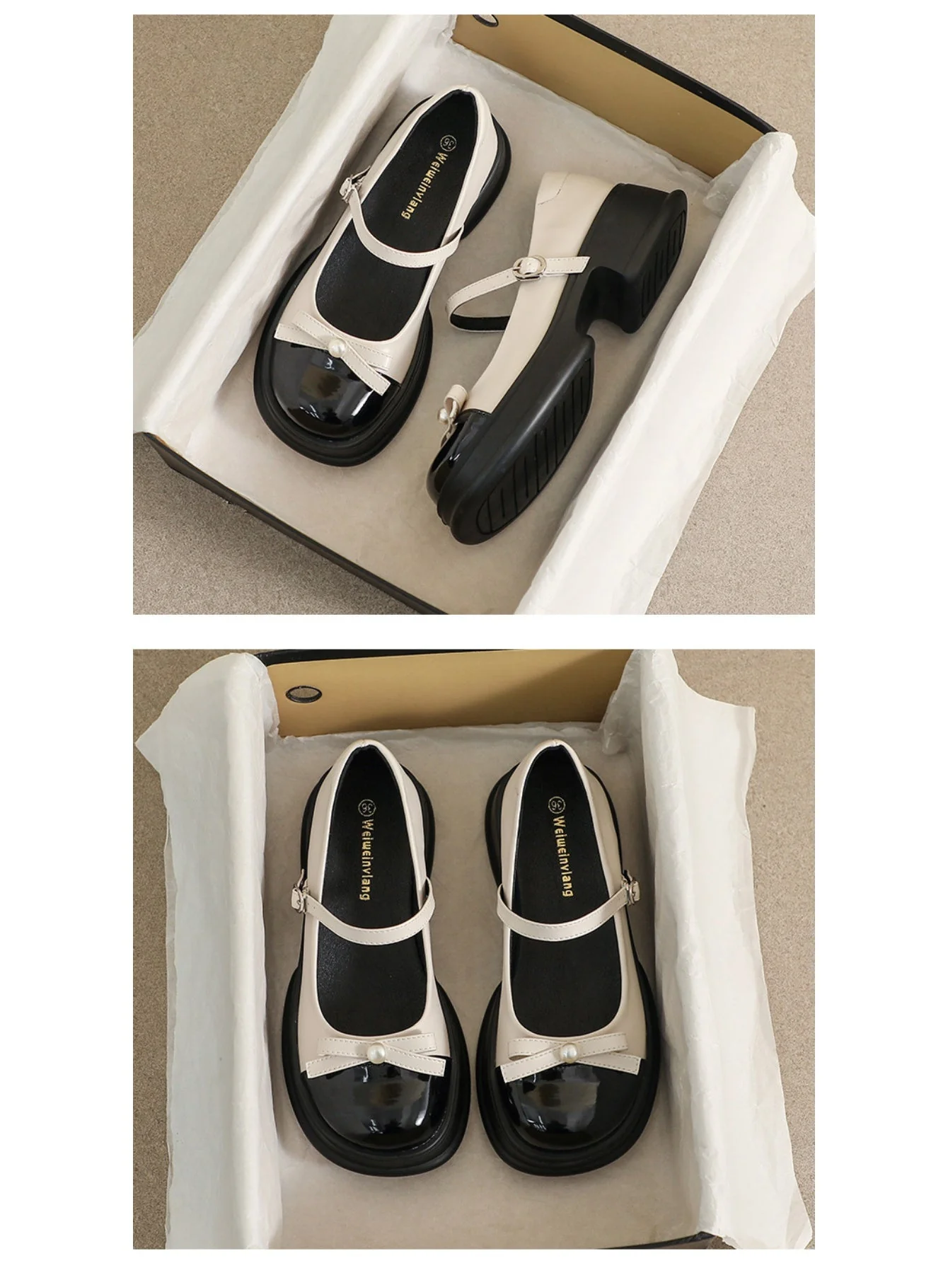 Liber Spring and Autumn Platform Bowknot Women's Mary Jane Shoes - Image 10