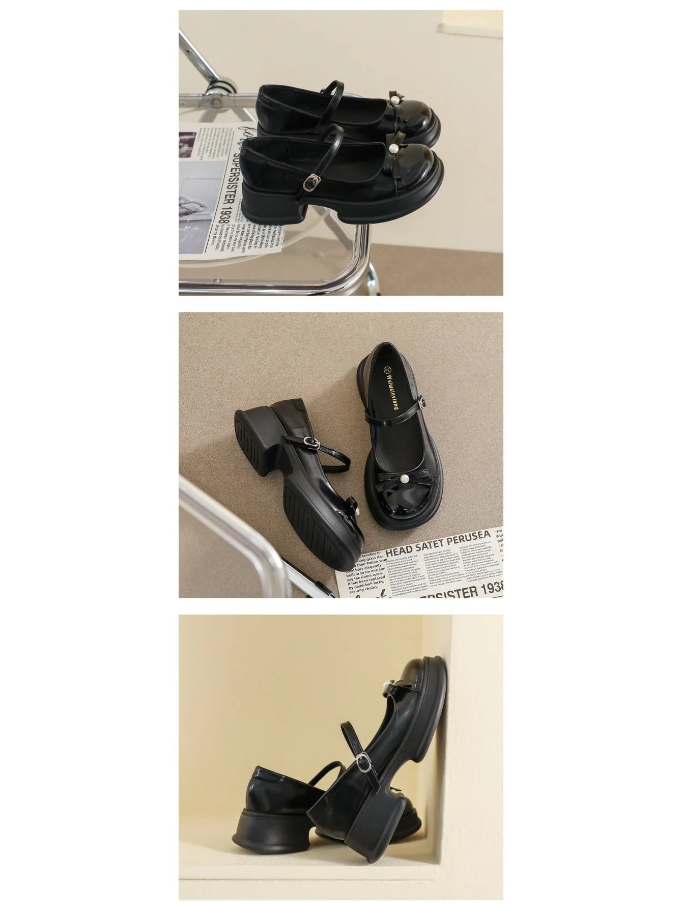 Liber Spring and Autumn Platform Bowknot Women's Mary Jane Shoes - Image 11