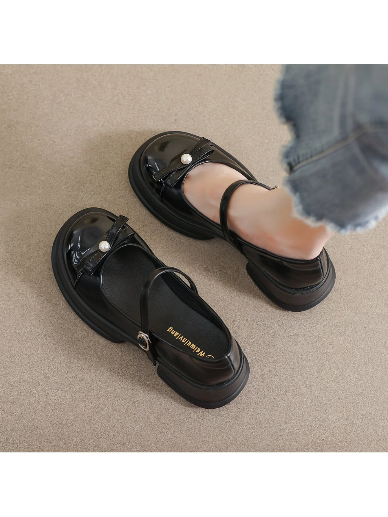 Liber Spring and Autumn Platform Bowknot Women's Mary Jane Shoes - Image 4
