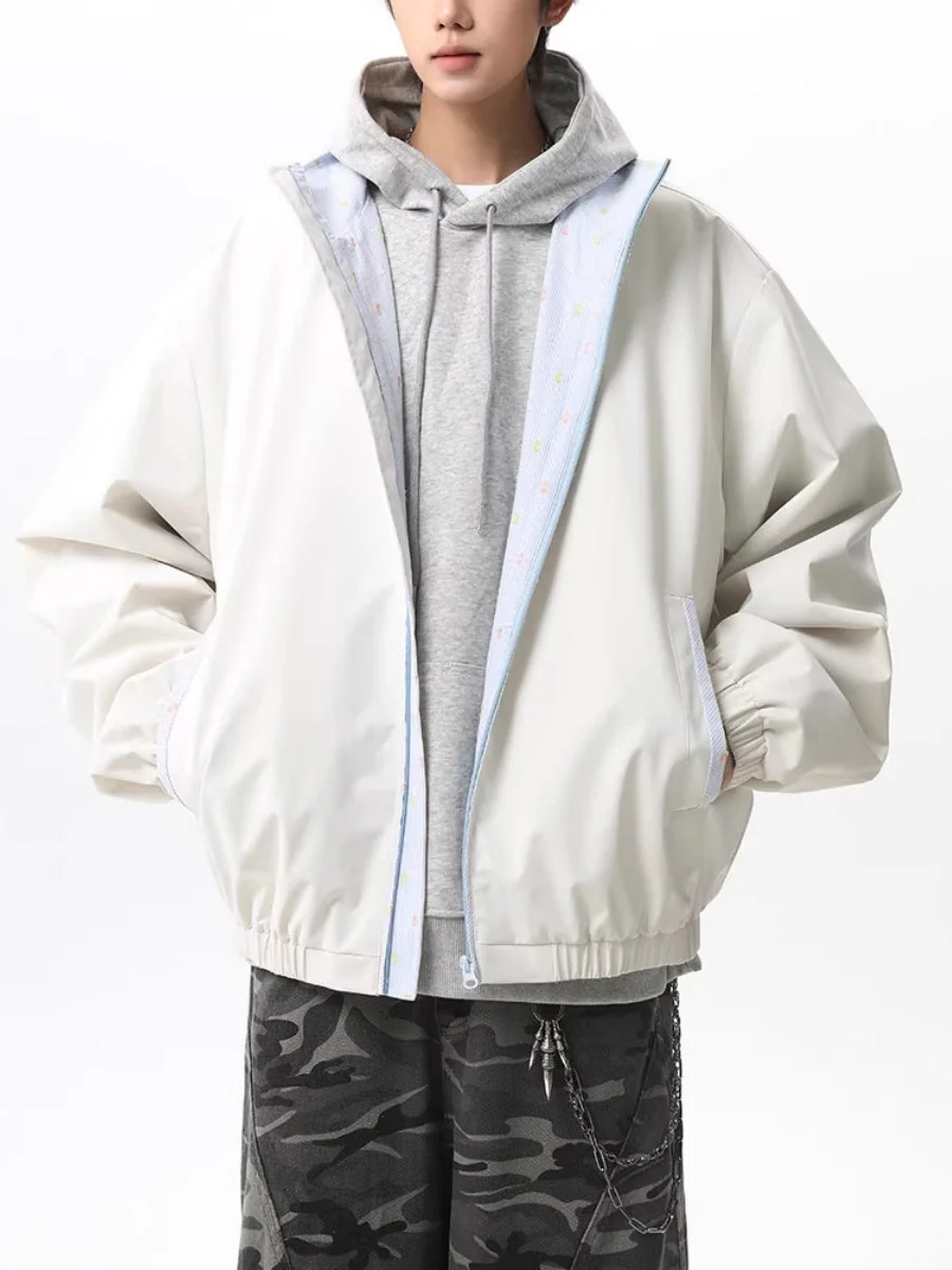 Work Clothes Loose-fit Color-blocked Jackets - Image 3