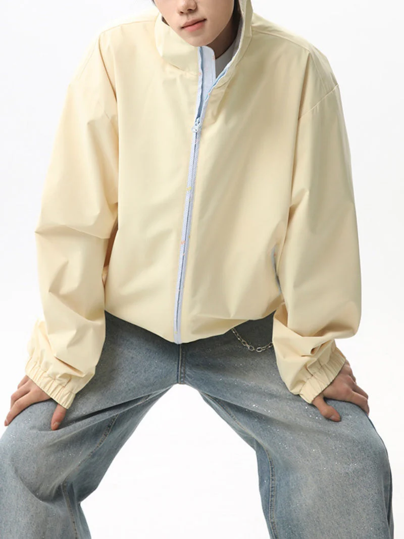 Work Clothes Loose-fit Color-blocked Jackets - Image 7