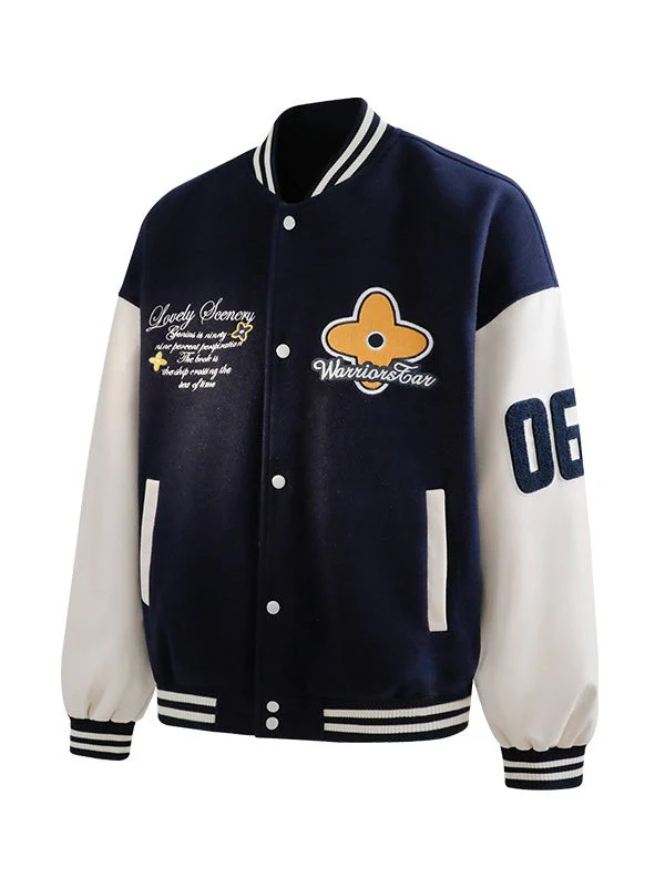 Liber Autumn Neutral wear Embroidery Color matching Jackets - Image 3