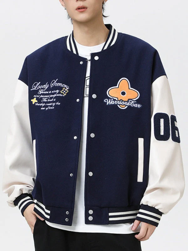 Liber Autumn Neutral wear Embroidery Color matching Jackets - Image 4