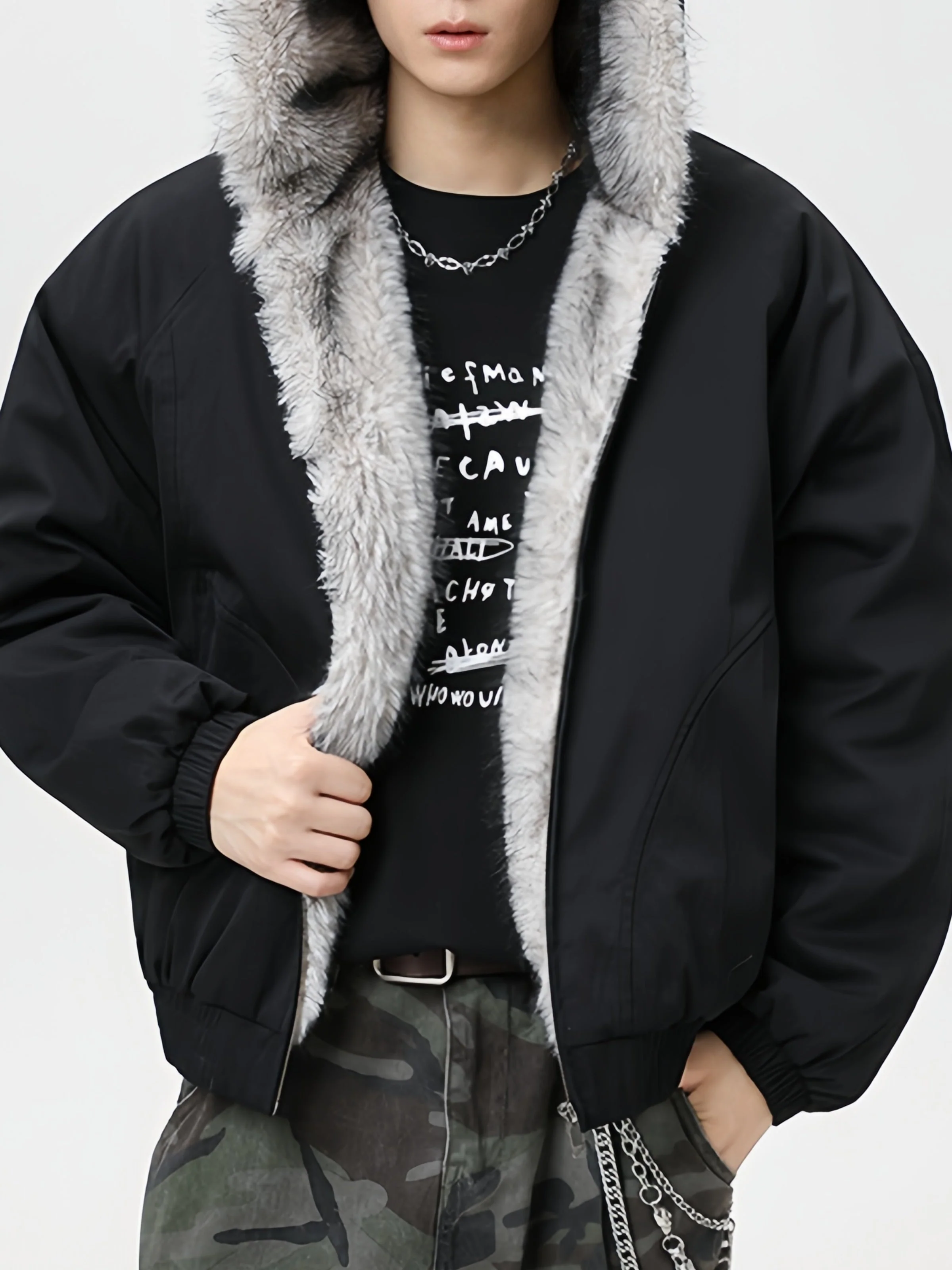 Fur Collar Hooded Thickening Keep Warm Jackets Cotton Jacket - Image 2