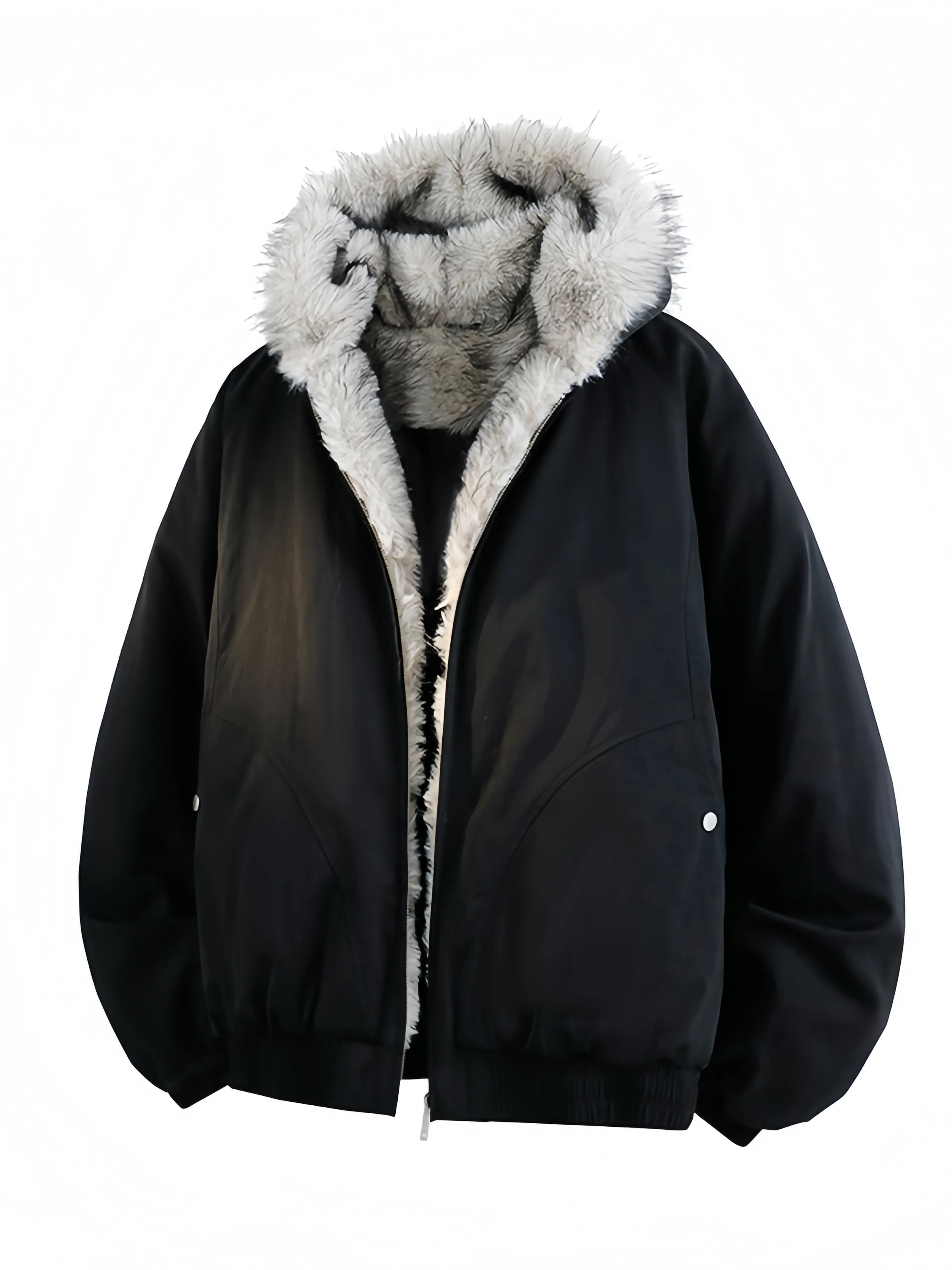 Fur Collar Hooded Thickening Keep Warm Jackets Cotton Jacket - Image 7