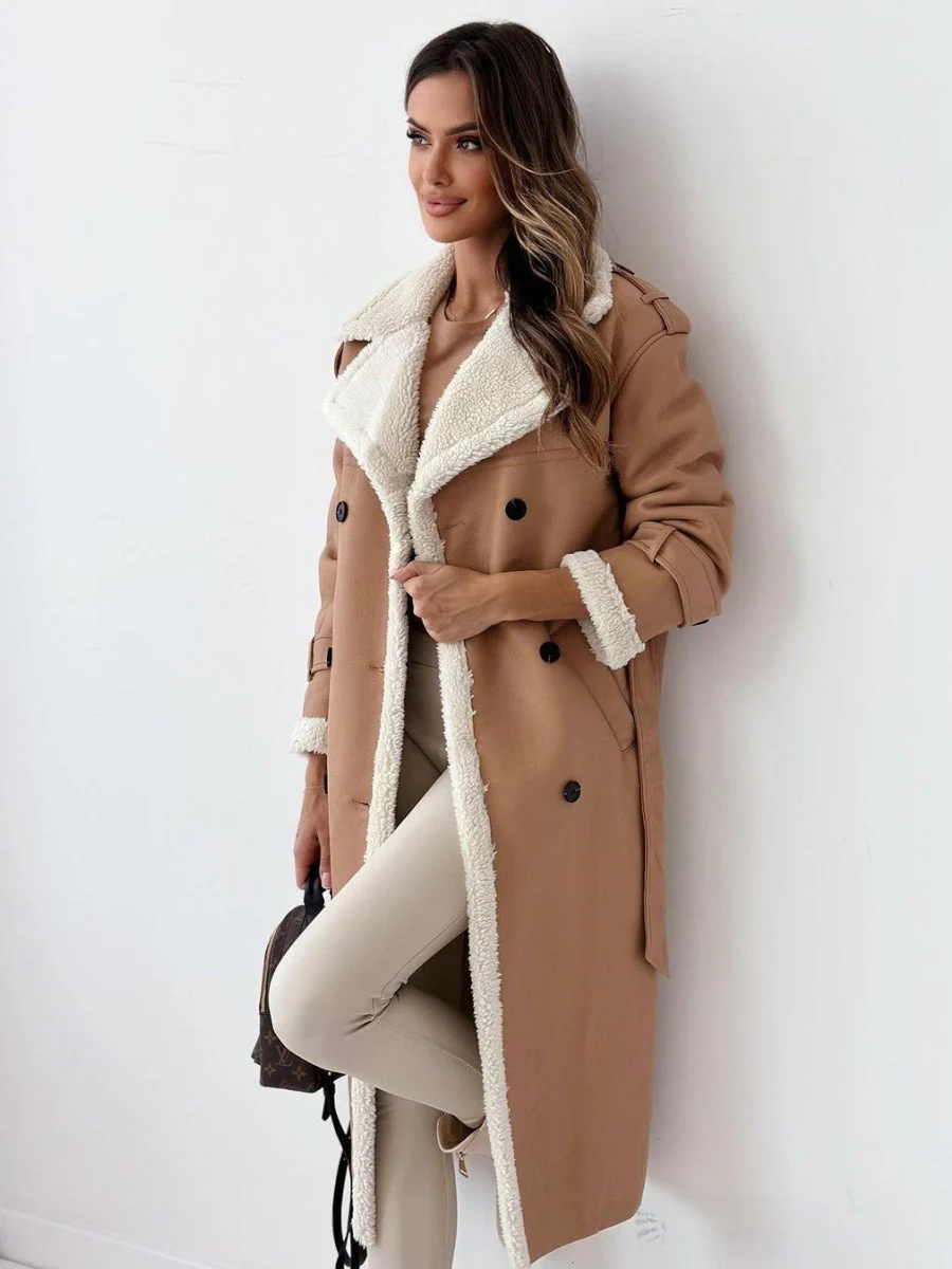 Reversible Stand-up Collar Leather Cotton Coat - Image 8