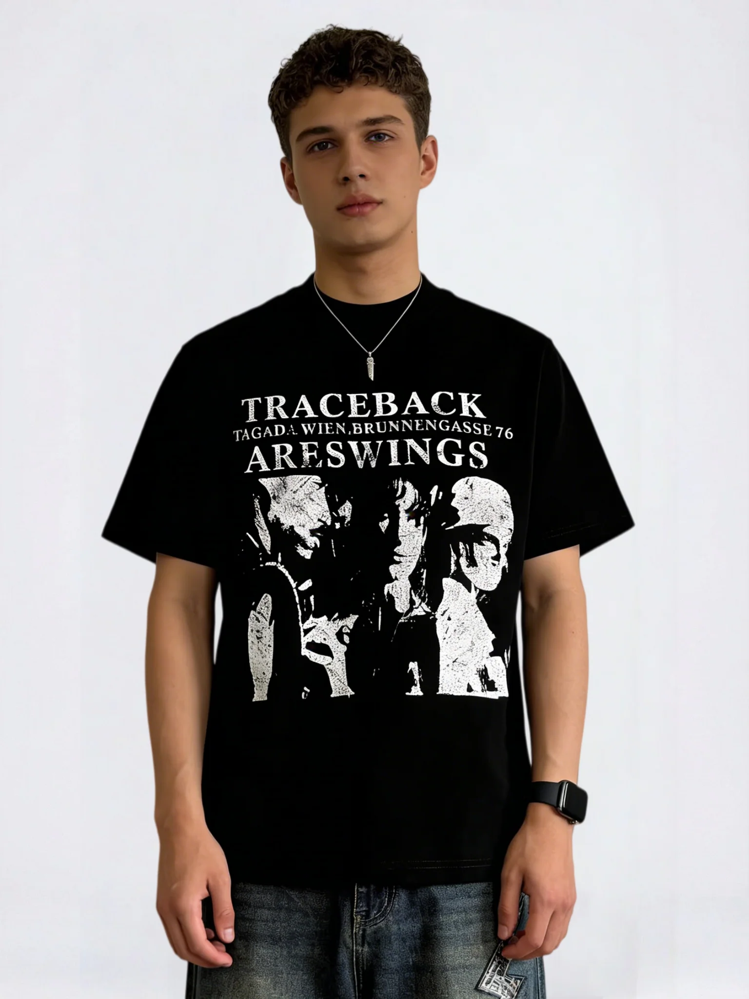 Quick-drying Distressed Portrait Printed T-shirts