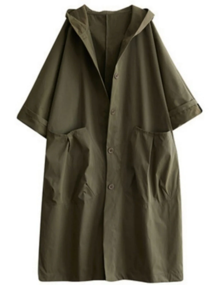 Oversized Hooded Trench Coat - Image 11