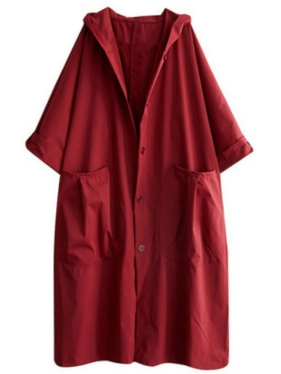 Oversized Hooded Trench Coat - Image 12