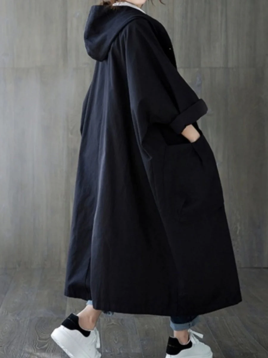 Oversized Hooded Trench Coat - Image 3