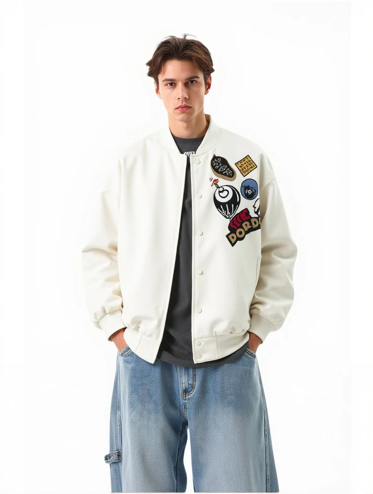 Fun Letters Embroidery Thickening Loose And Casual Hip-hop Jacket - Image 2