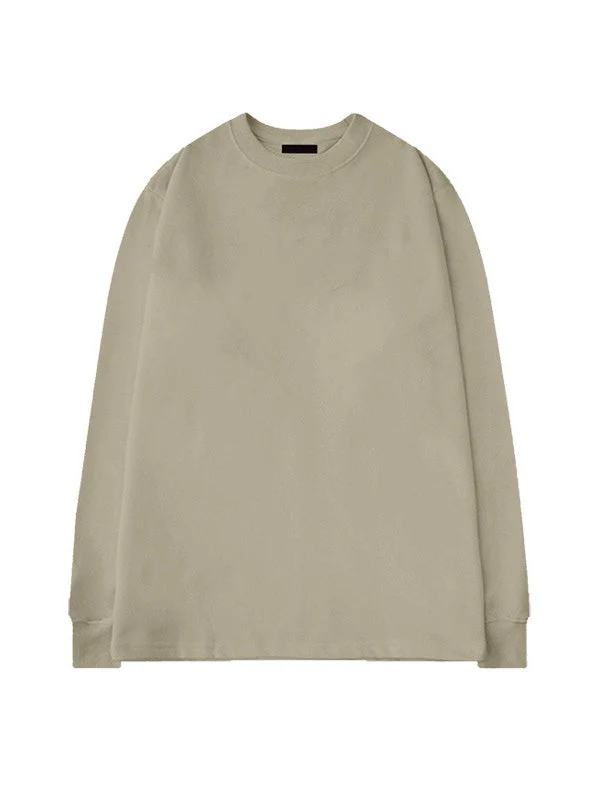 Crew Neck Inner Wear Loose Solid Color Long-sleeved T-shirt - Image 7