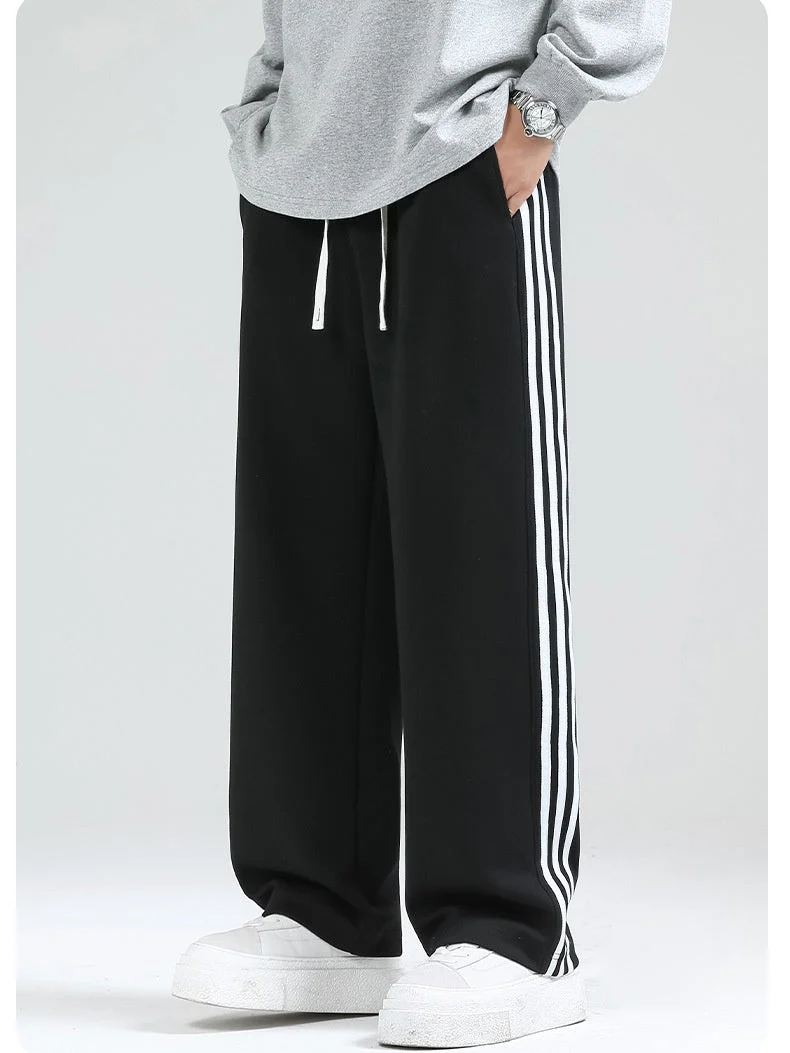 Three-Stripe Athletic Loose Straight Pants - Image 4