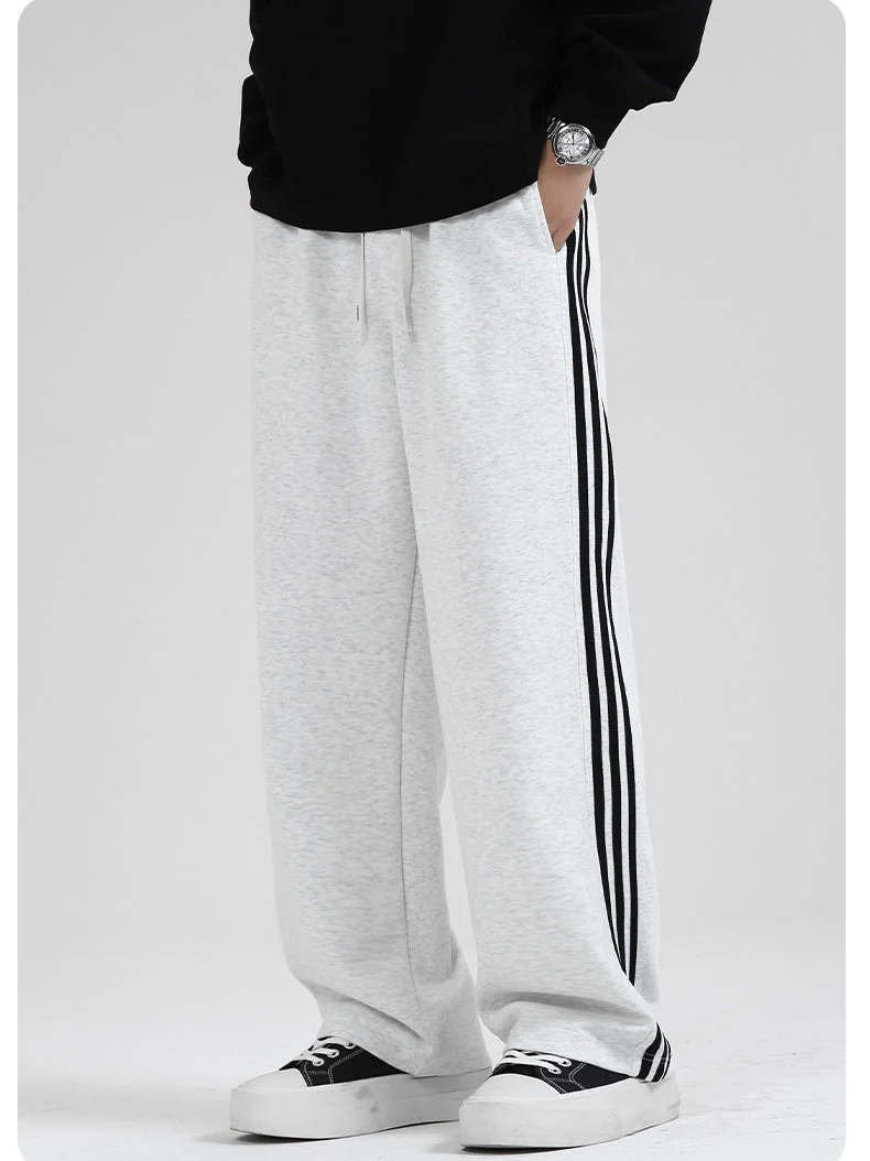 Three-Stripe Athletic Loose Straight Pants - Image 6