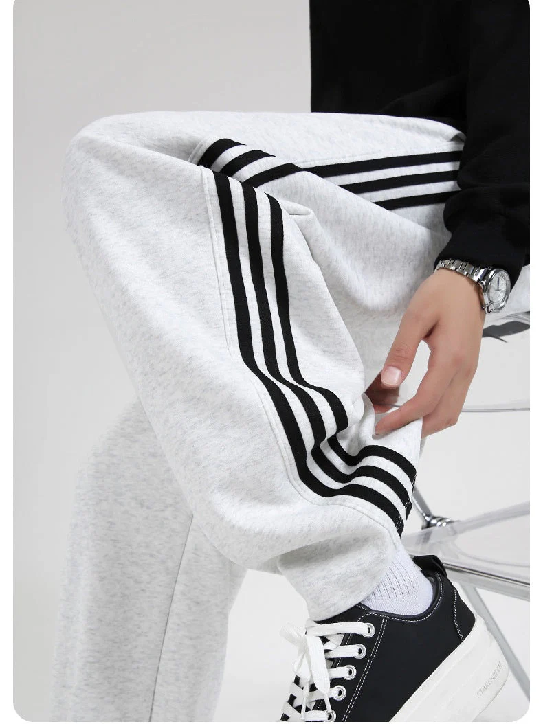 Three-Stripe Athletic Loose Straight Pants - Image 7