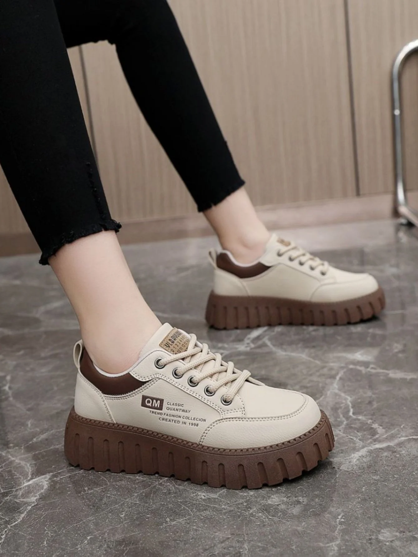 Colorblock Thick-Sole Women's Casual Sneakers - Image 4