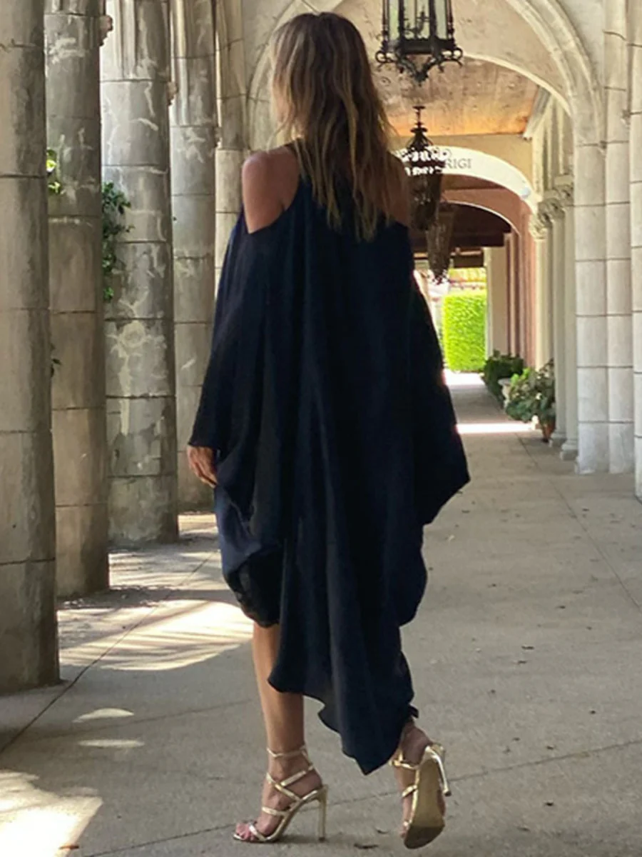 Printed Beach Vacation Style Off-shoulder Maxi Dress - Image 16