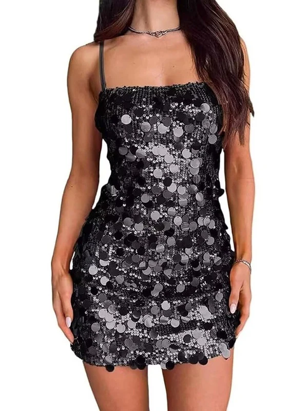 Sequined Backless Mini Dress - Image 3