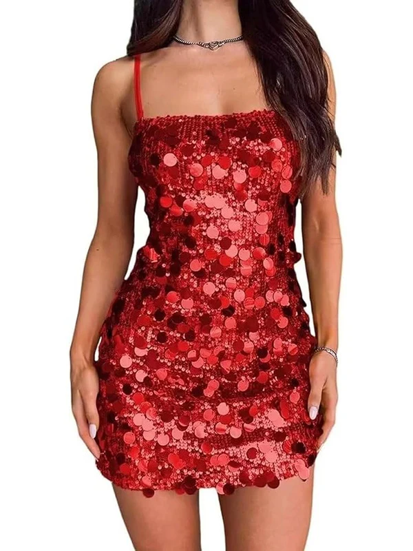 Sequined Backless Mini Dress - Image 4