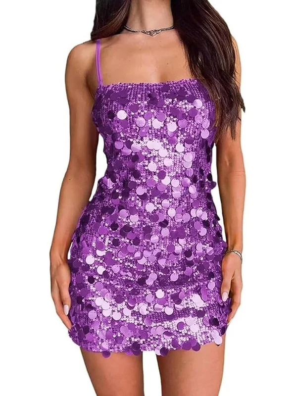 Sequined Backless Mini Dress - Image 8