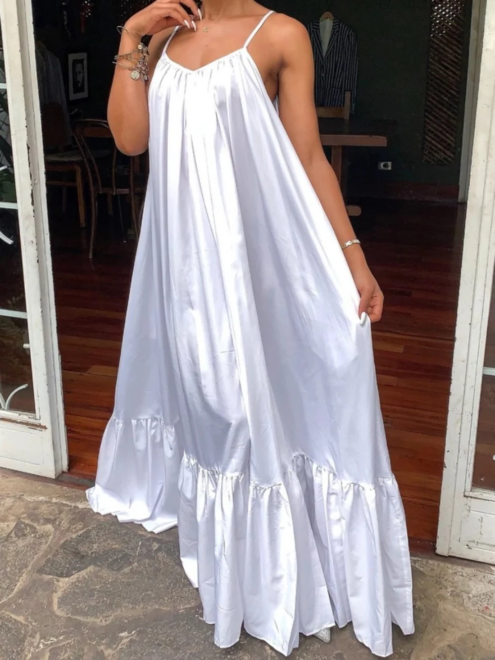 Sleeveless Halter Maxi Dress - Image 3
