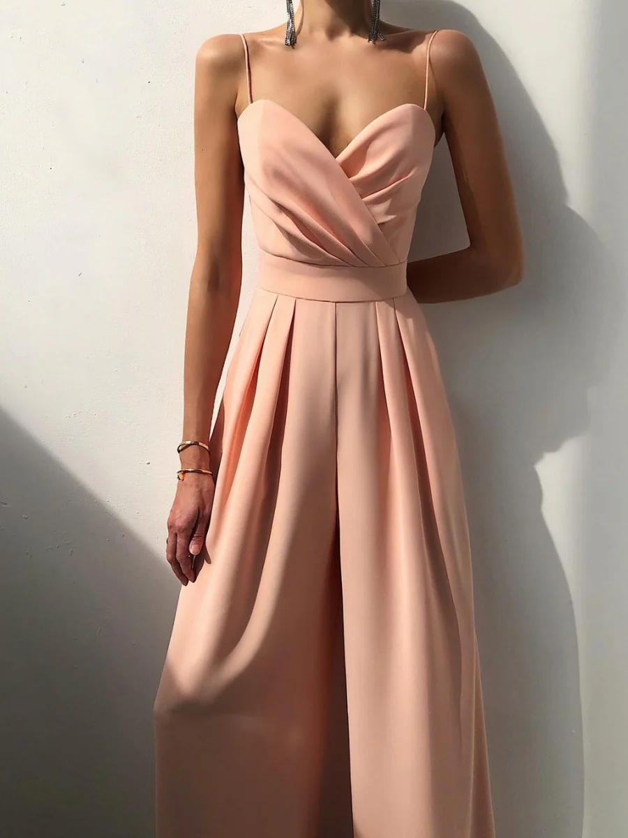 Minimalist Jumpsuit With Suspenders, Cinched Waist, Straight Leg, And Floor-length - Image 15