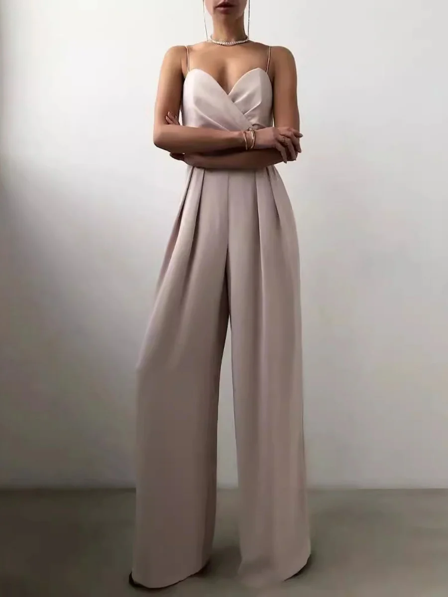 Minimalist Jumpsuit With Suspenders, Cinched Waist, Straight Leg, And Floor-length - Image 2