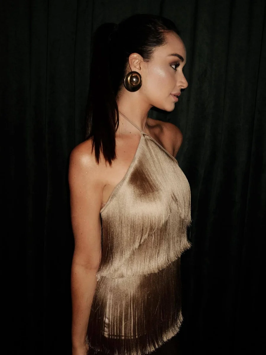 Halter-neck Tassel Short Dress - Image 5