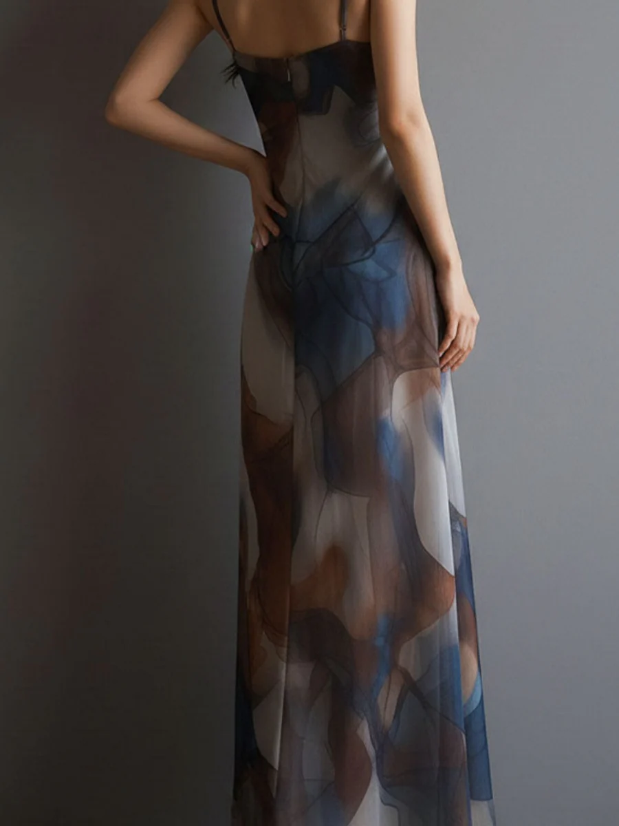 Chiffon Printed Blending Temperament Maxi Dresses - Image 2