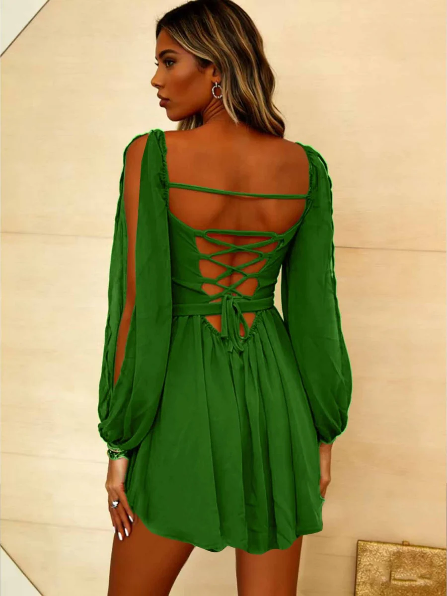 Backless Bandage Simplicity Vacation Mini&Short Dresses - Image 5