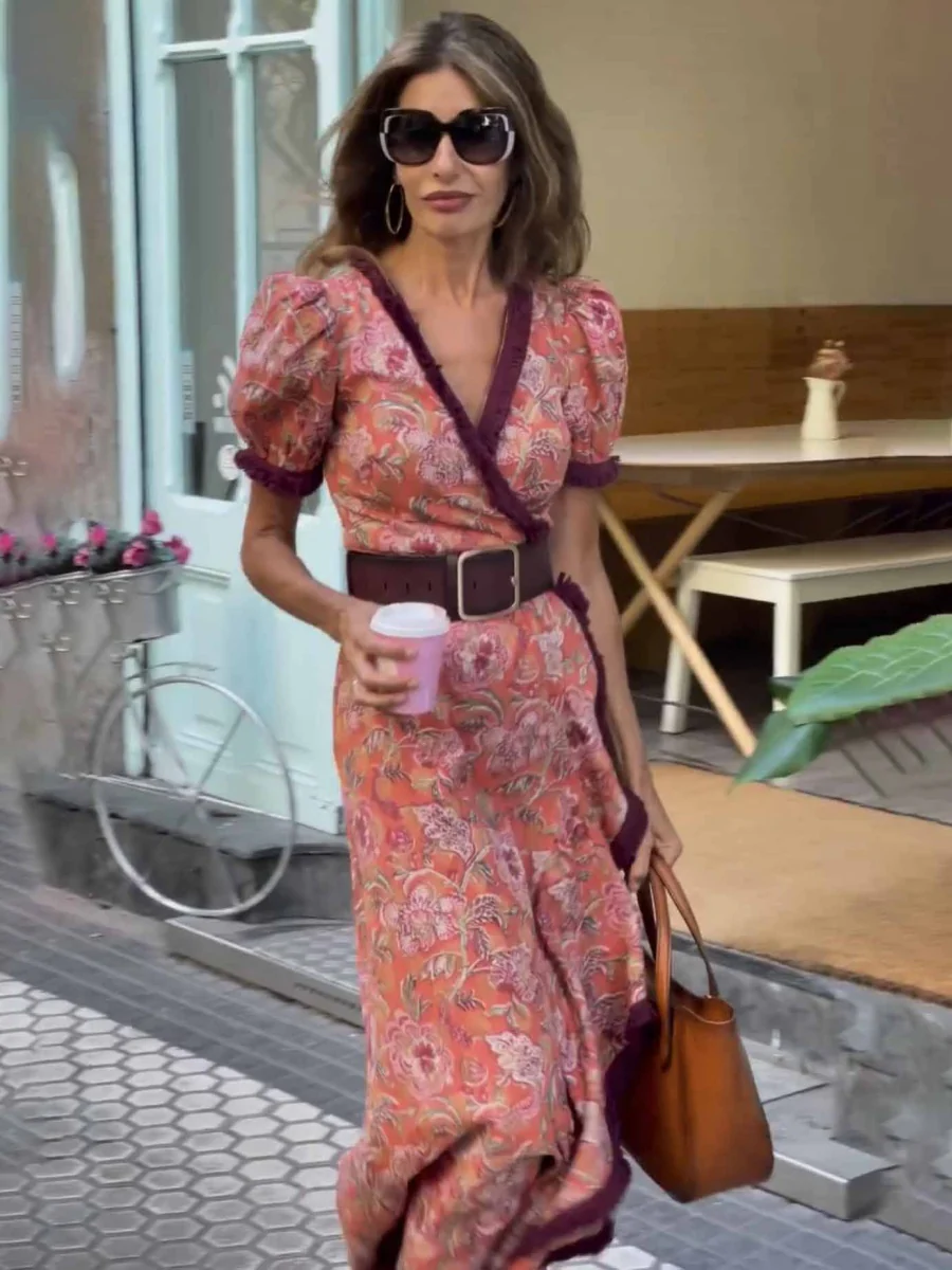Bohemian Style Printed Vacation Maxi Dresses - Image 9
