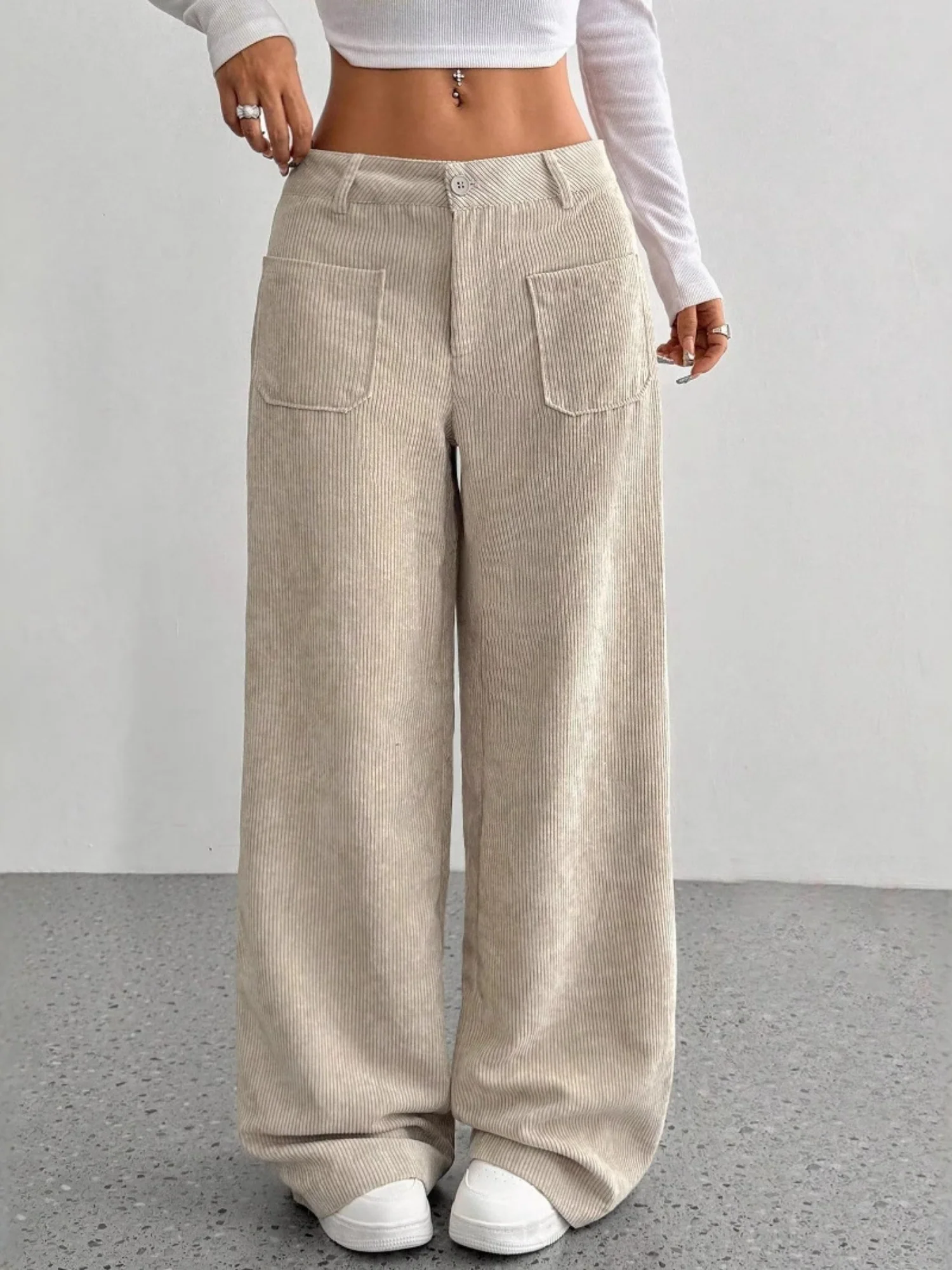 Pocket Loose Wide-leg Pants - Image 12