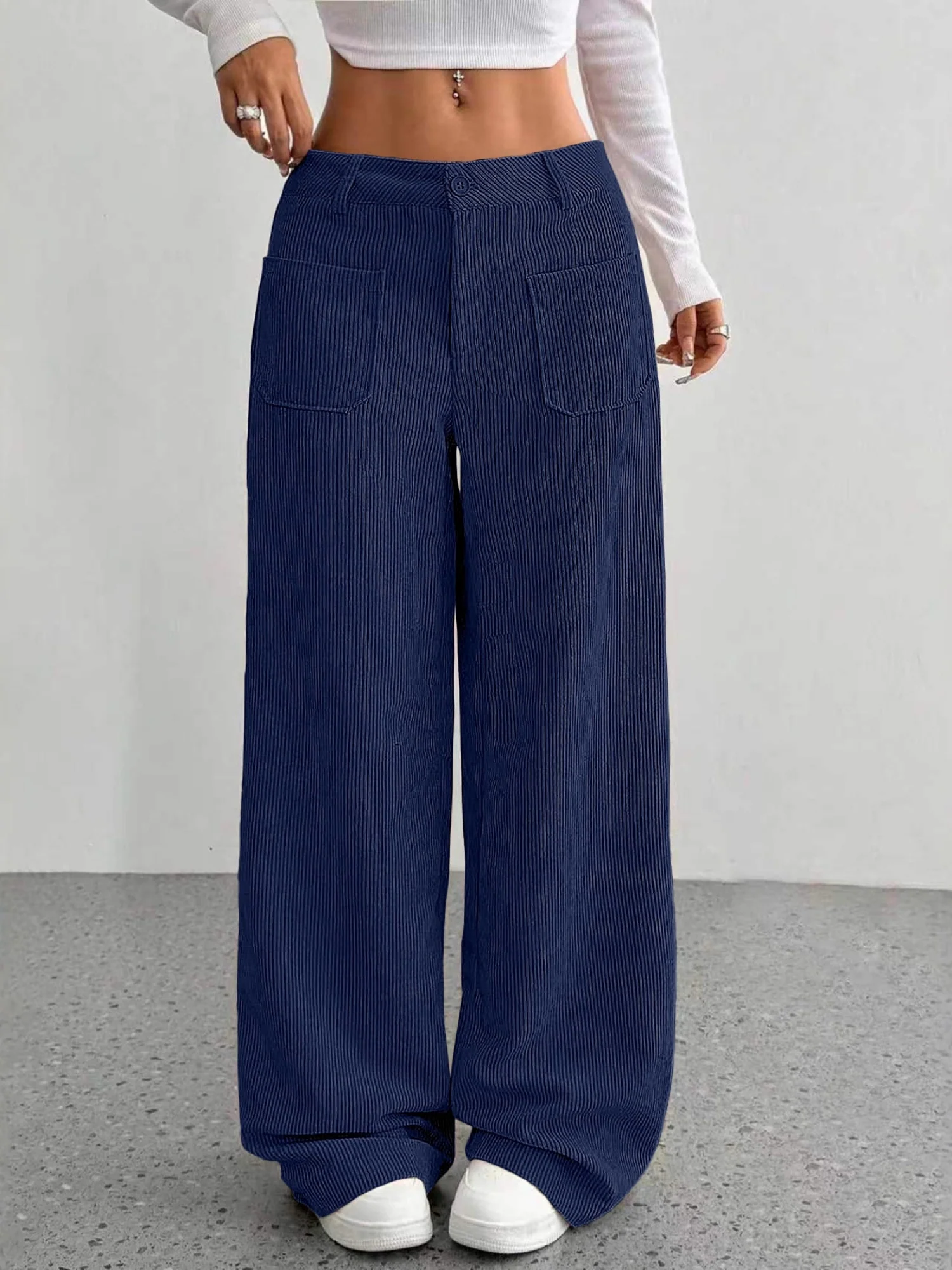 Pocket Loose Wide-leg Pants - Image 6