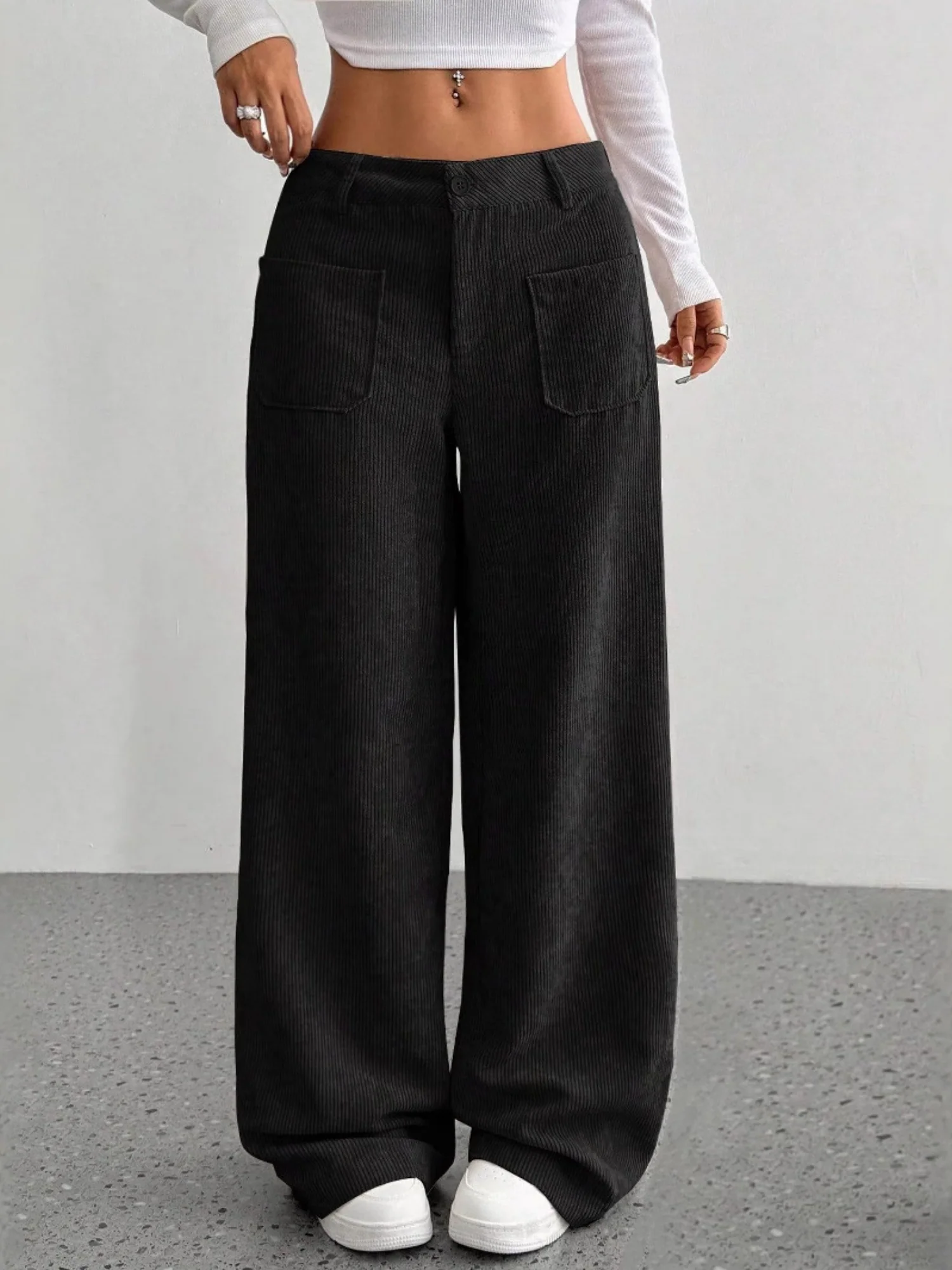 Pocket Loose Wide-leg Pants - Image 8