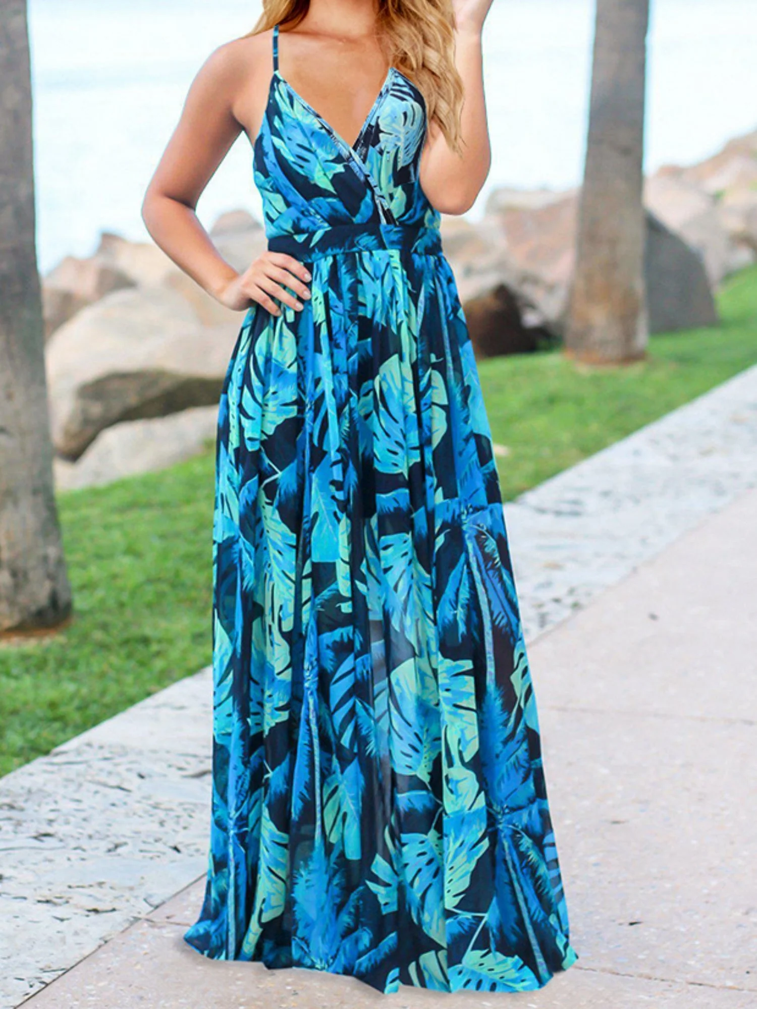 Floral Print Bohemia Camisoles Maxi Dresses - Image 4