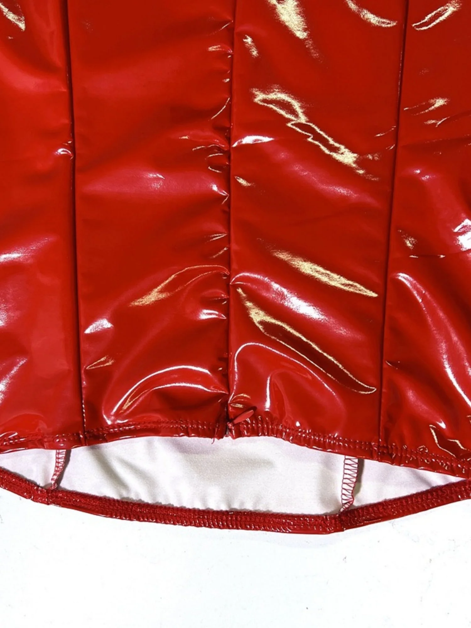 PU Leather Glossy Strapless Waist-cinching And Hip-hugging Party Mini&Short Dresses - Image 7