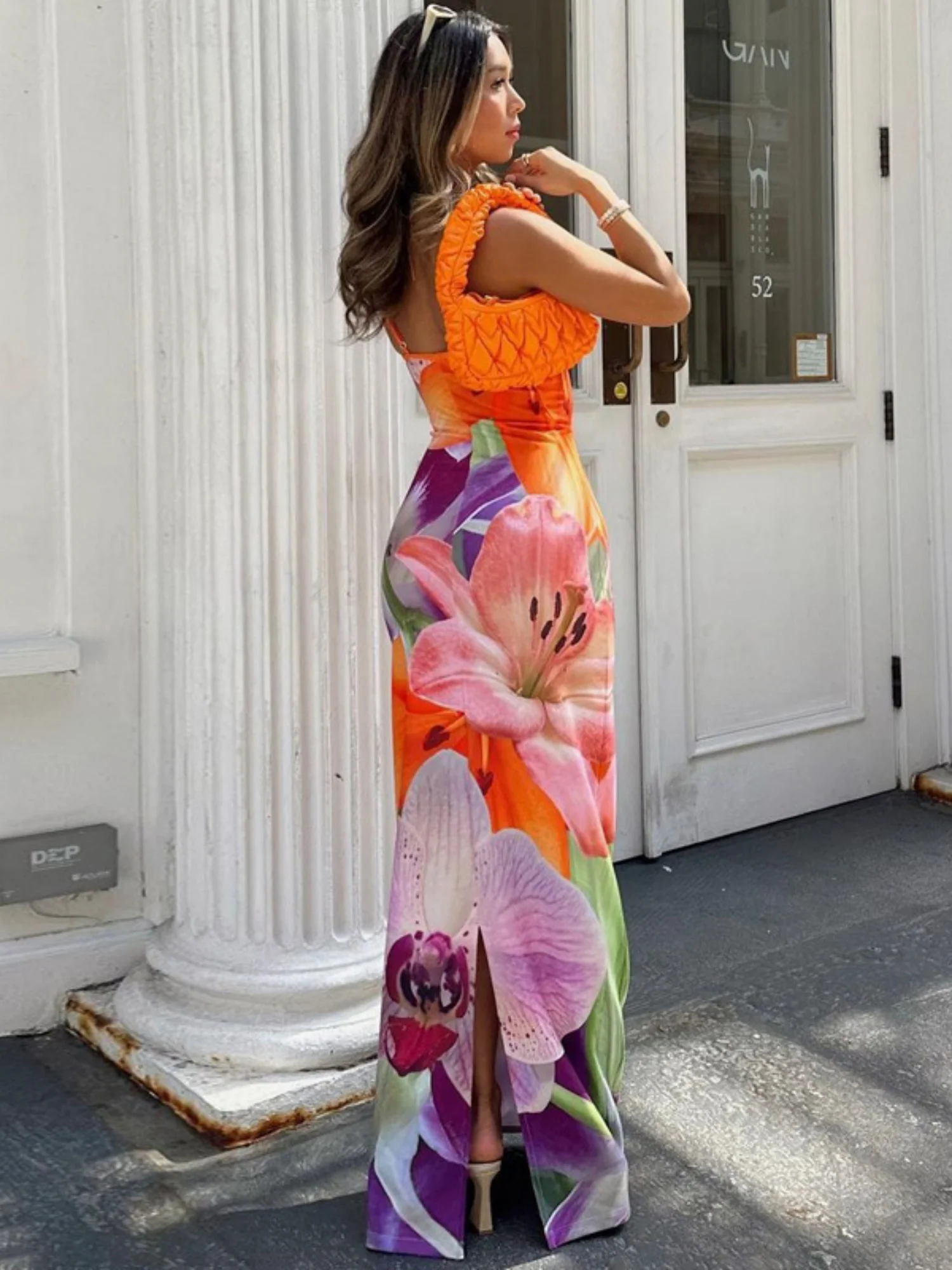 Floral Print Suspenders Maxi Dresses - Image 4
