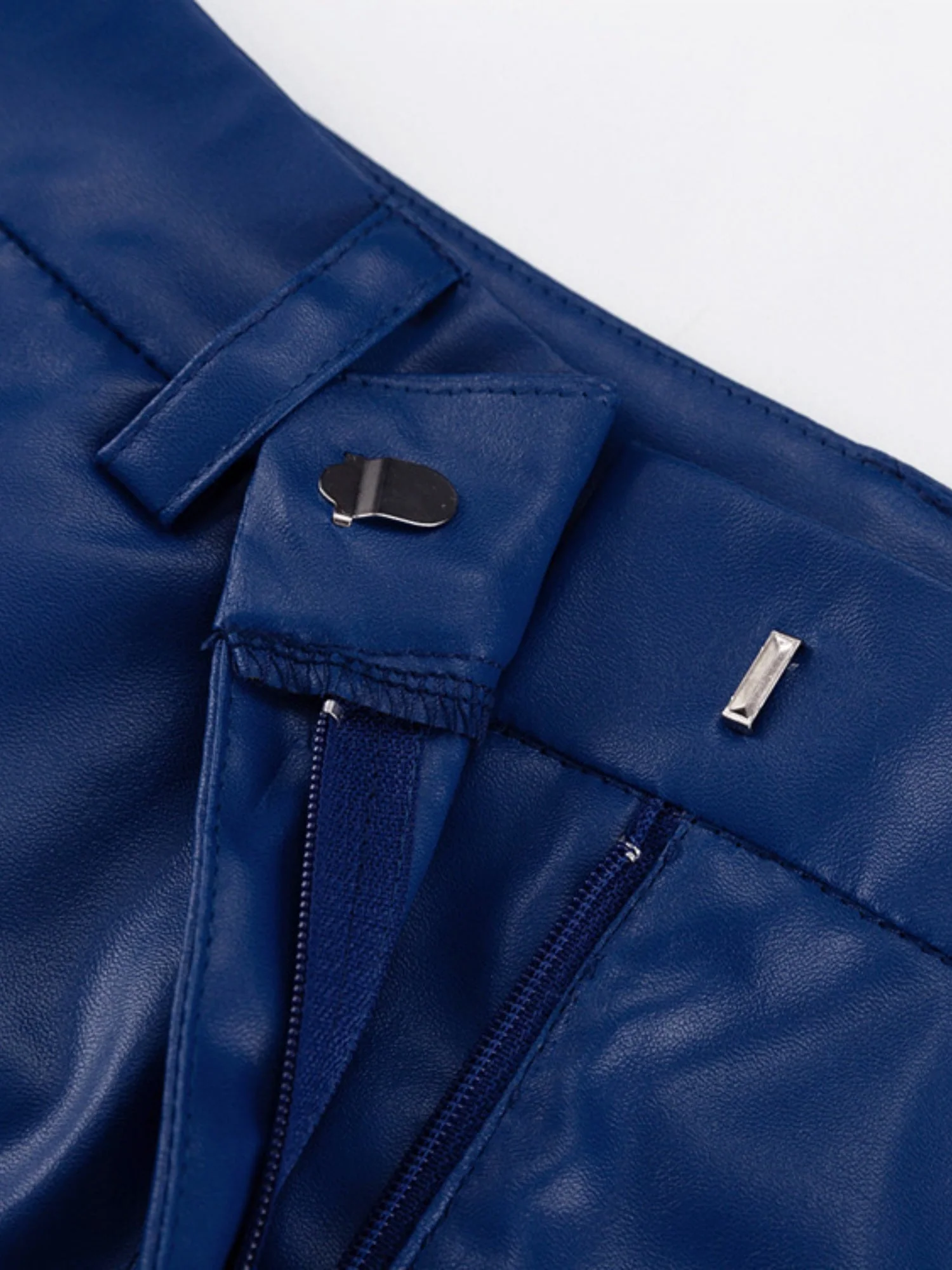 Leather Stitching High-waisted Hip Lift Straight-leg Pants Pants - Image 6
