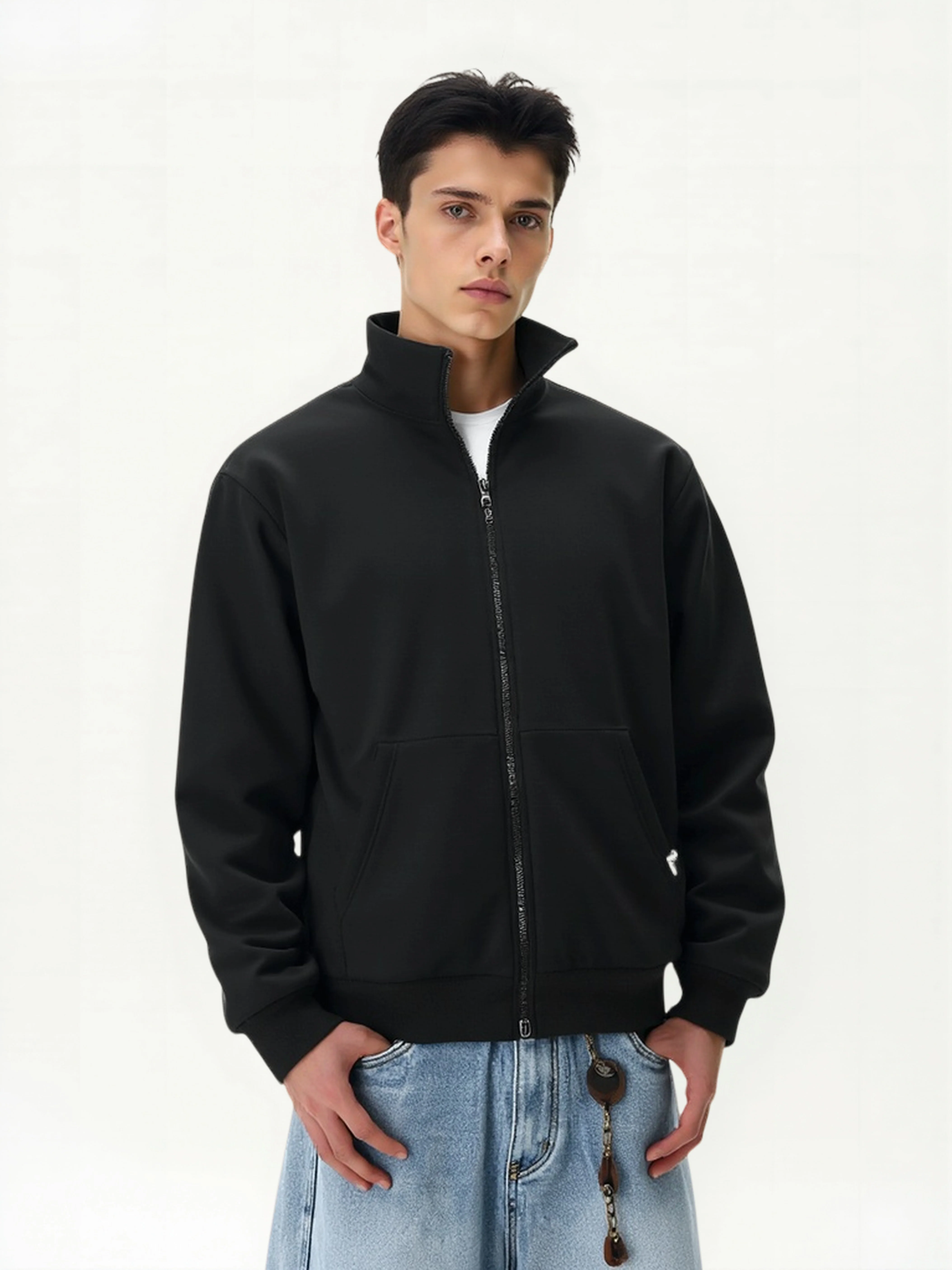 Thickening Fleece Keep Warm Stand Collar Zipper Jackets