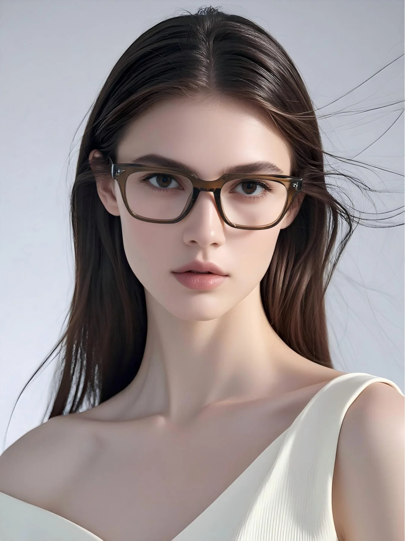 Solid Color Semi-transparent Eyeglasses - Image 10
