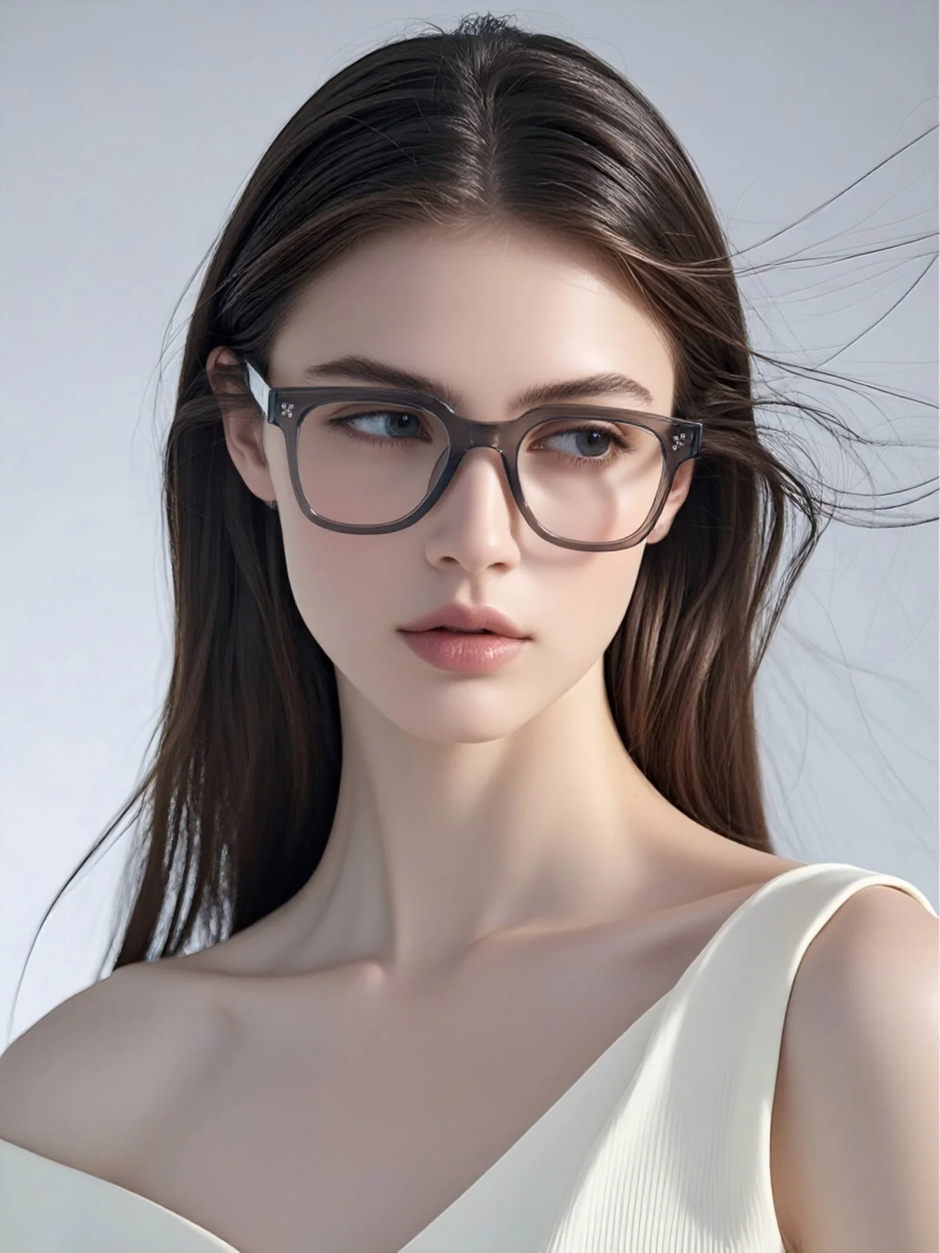 Solid Color Semi-transparent Eyeglasses