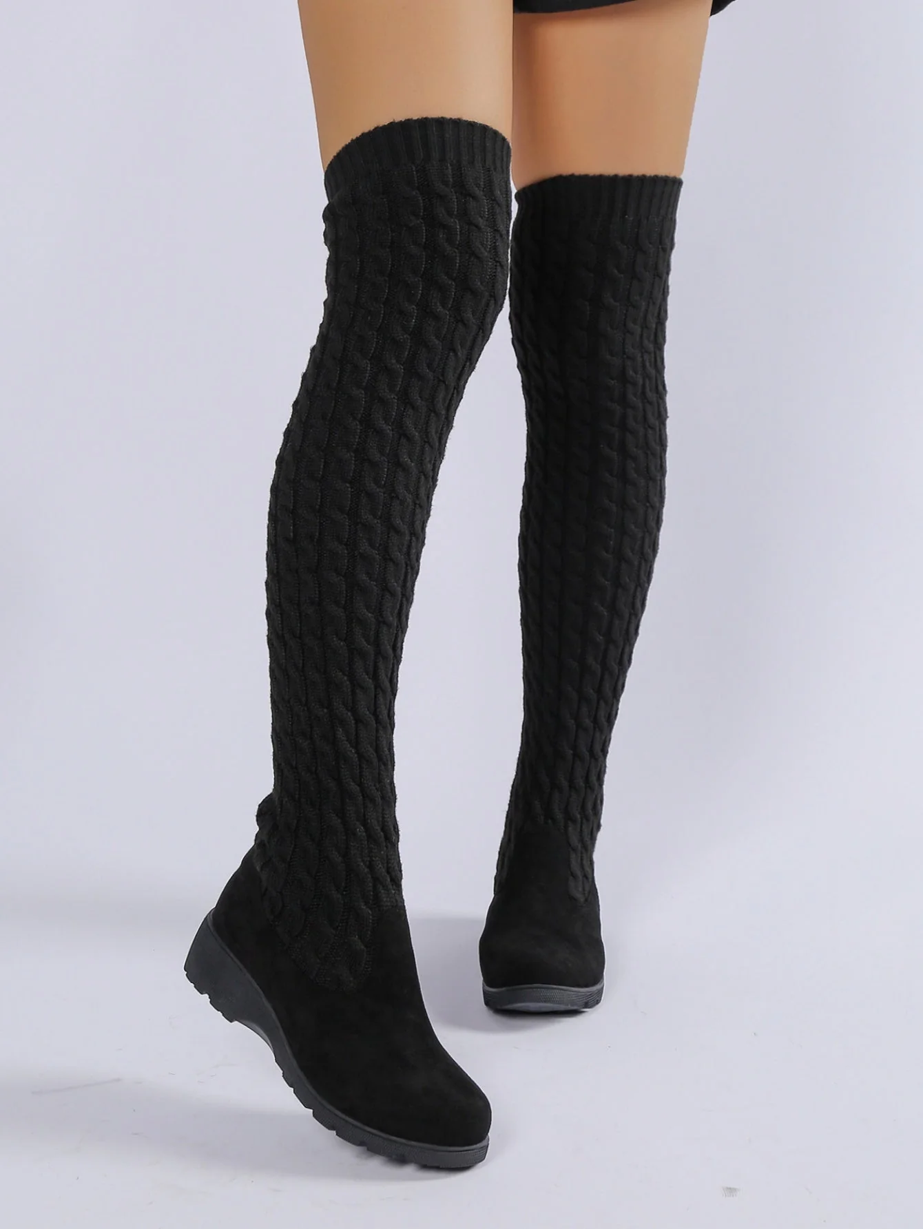 Over-the-knee Knitted Women's Boots - Image 6