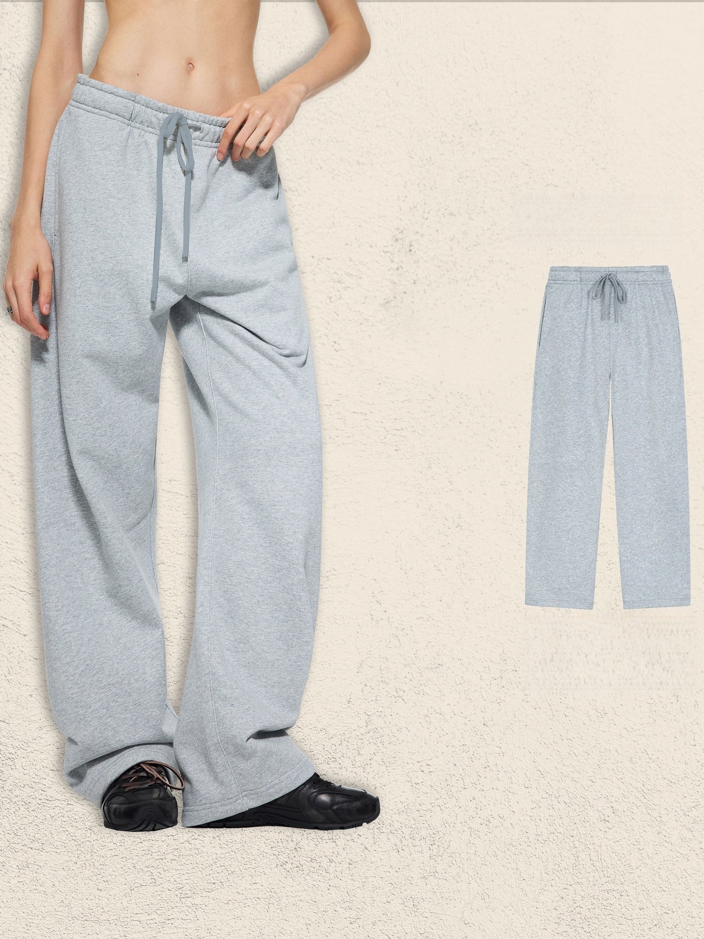 Half Zipper Stand Collar Rough Edge Splicing Sweatshirts&Hoodies Straight-leg Trousers Set - Image 6