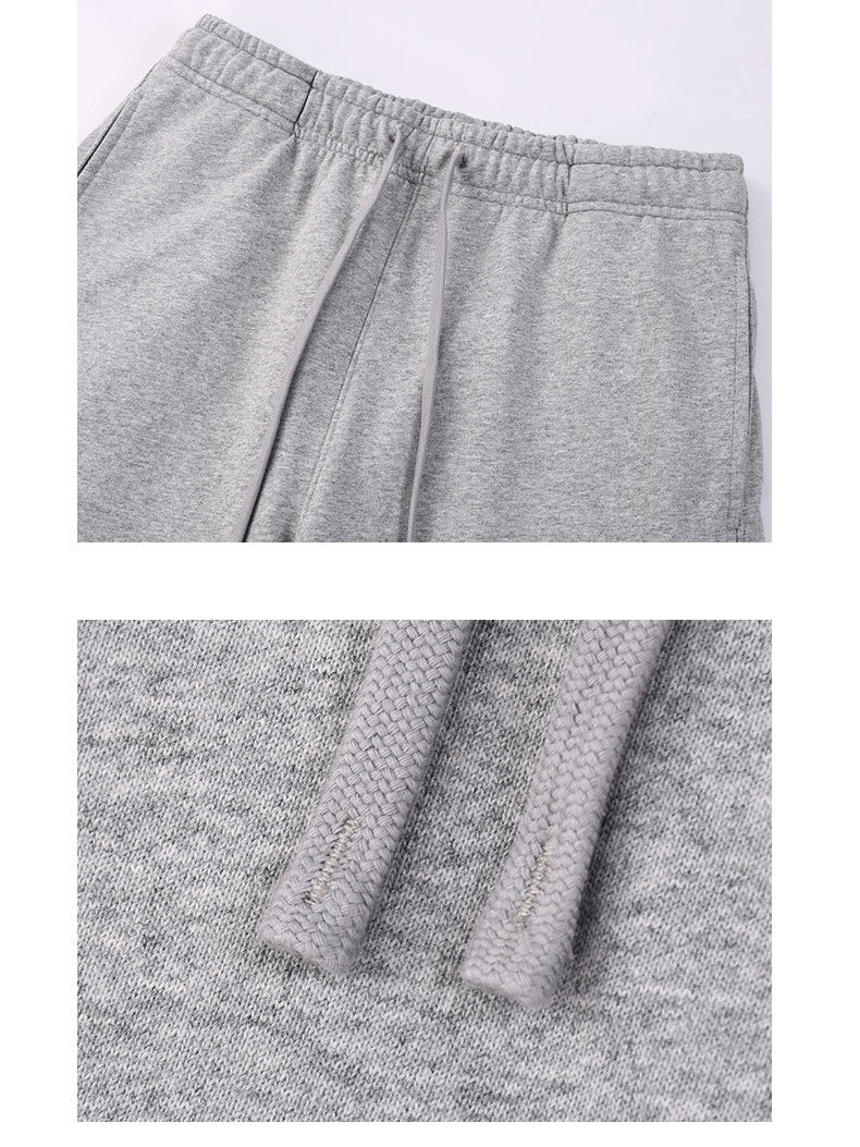 Half Zipper Stand Collar Rough Edge Splicing Sweatshirts&Hoodies Straight-leg Trousers Set - Image 9