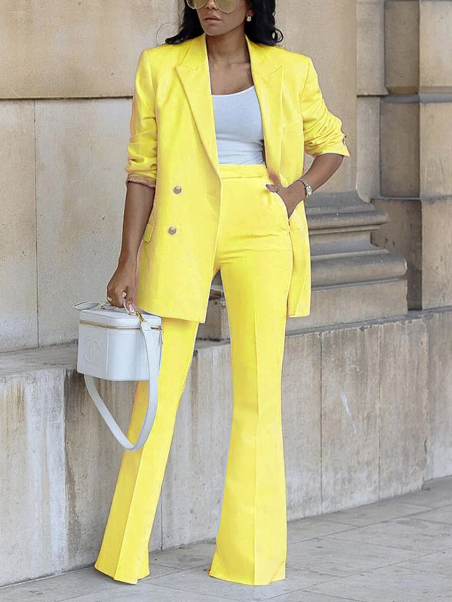 Casual Suit Wide-leg Trousers Suit 2-piece Sets - Image 5