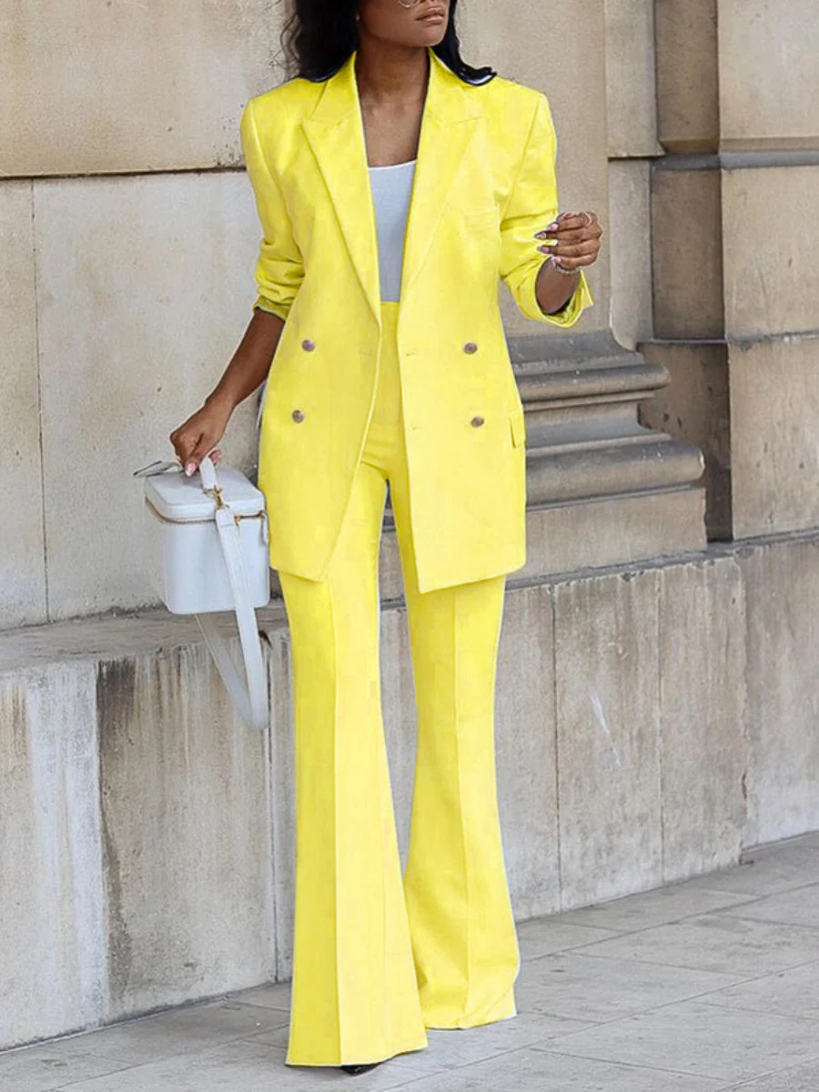 Casual Suit Wide-leg Trousers Suit 2-piece Sets - Image 6