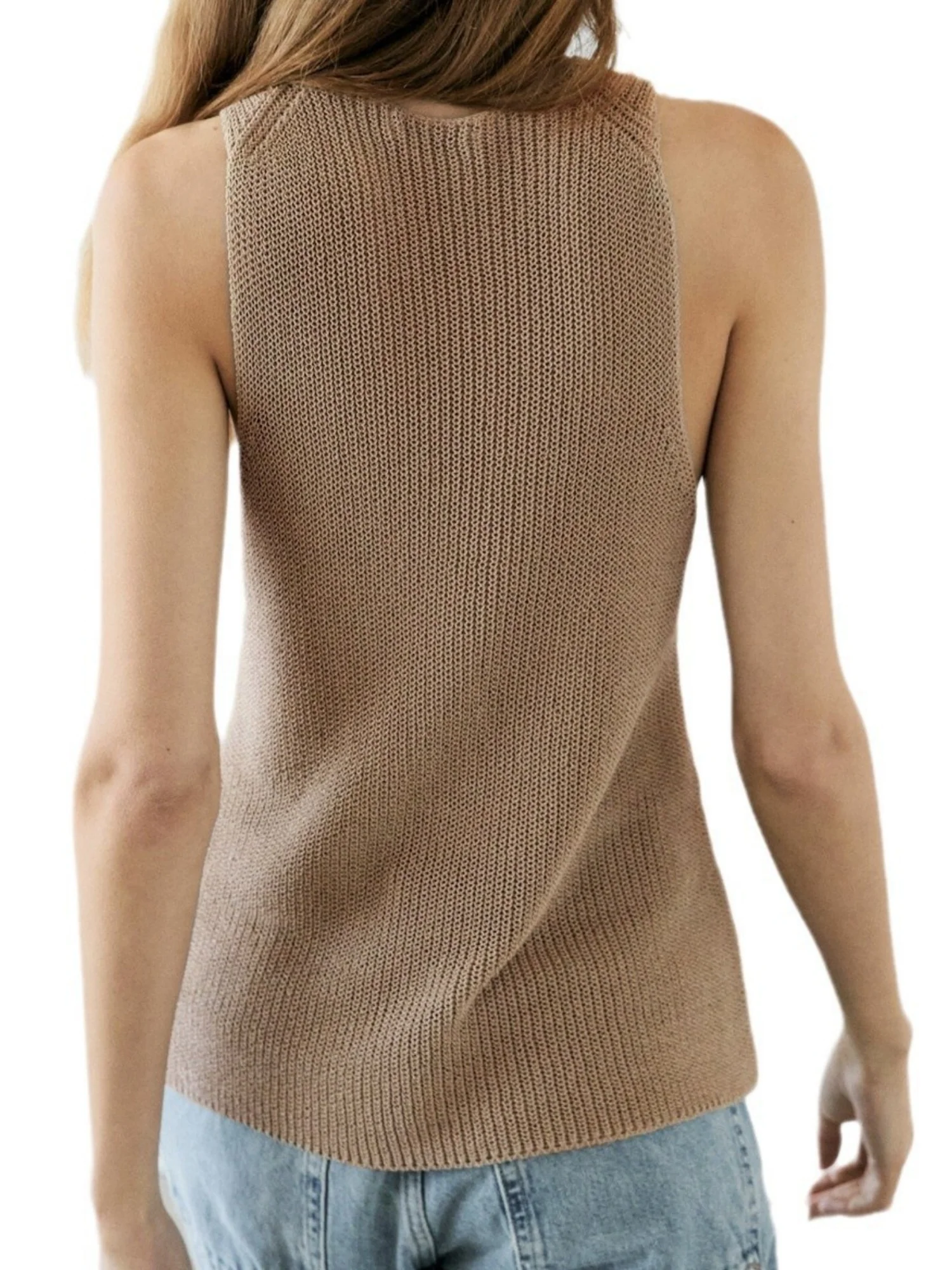 Cross-neck Sleeveless Knitted Vest - Image 2
