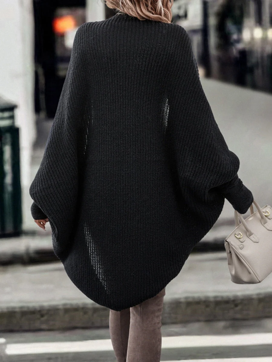 Loose-fitting Batwing Sleeves Knitted Sweaters Grace Daily Workplace Thickened Soft Knit Cardigan - Image 6