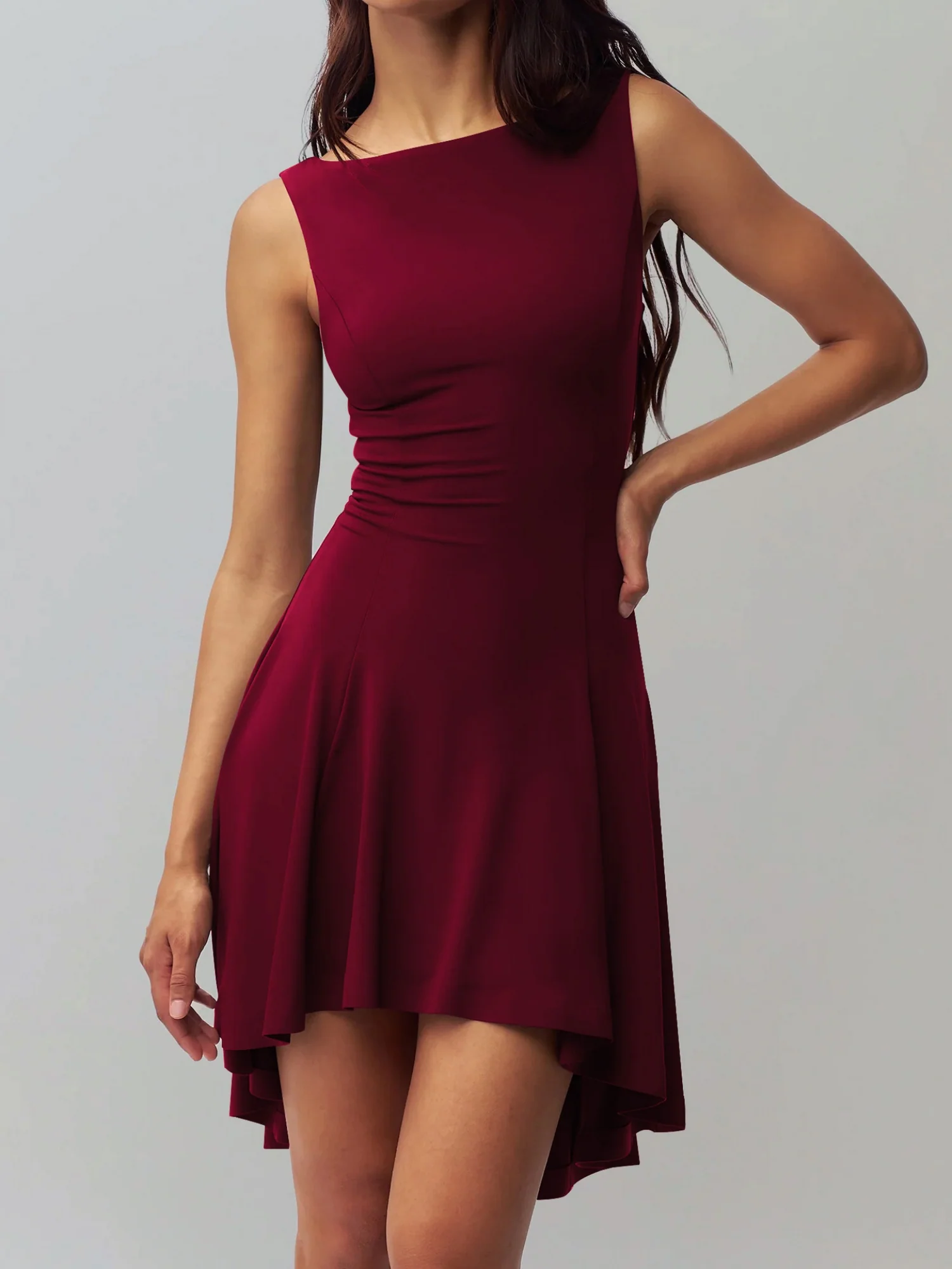 Off-the-shoulder Neckline Sleeveless Irregular Hem Mini&Short Dresses - Image 9