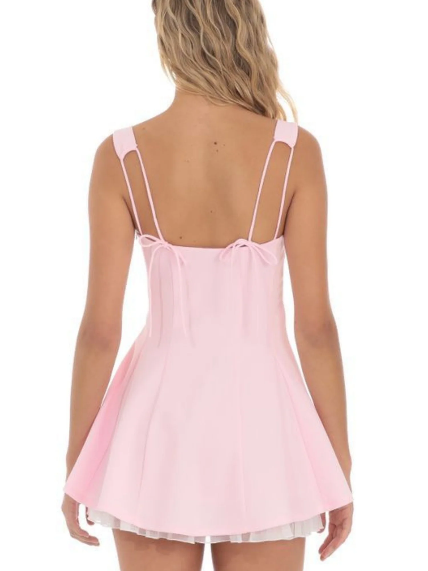 Splicing Straps And Suspenders Waist Shaping Mini&Short Dresses - Image 2